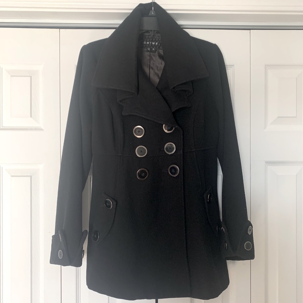 Black pea coat jacket